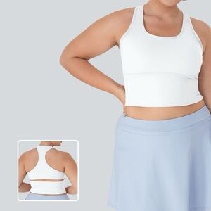 Halara soft Damen Yoga-Tanktop & Racerback bulit in bra white A-C cup size large